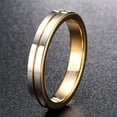 thumbnail image 2 of 4mm Groove Tungsten Rings for Men Women Silver Gold Two Tone Wedding Bands Comfort Fit Size 6-11, 2 of 5