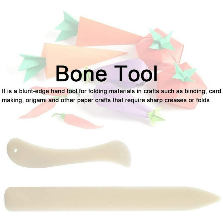 Kritne Bone Creaser,Bone Tool,2PCS/Set White Bone Folder Paper