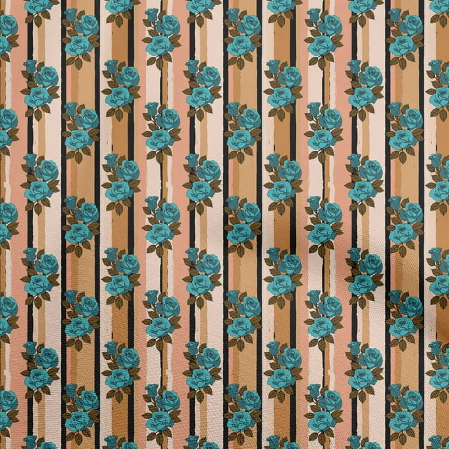 oneOone Velvet Rust Brown Fabric Asian Floral Craft Projects Decor Fabric Printed By The Yard 58 Inch Wide