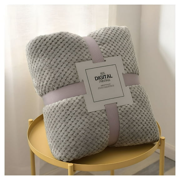 AUQ Throw Blanket Twin Size Wool Blanket Heaviest Blanket Coffee Blankets for Adults Uncle Blankets And Throws The New Coral Blanket Flannel Solid Color Office Lunch Break Blanket