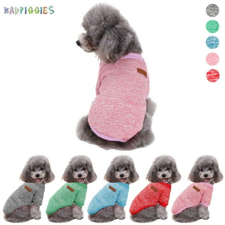 BadPiggies Pet Dog Warm Knitwear Fleece Sweater Coat Soft Thickening Jacket Vest Winter Clothes for Dogs Cats Puppy (M Pink)