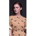 thumbnail image 4 of Bimba Rayon Leaves & Chrysanthemum Geometric Printed Womens Long MaxiDressGown With Side Slit-XSmall, 4 of 6