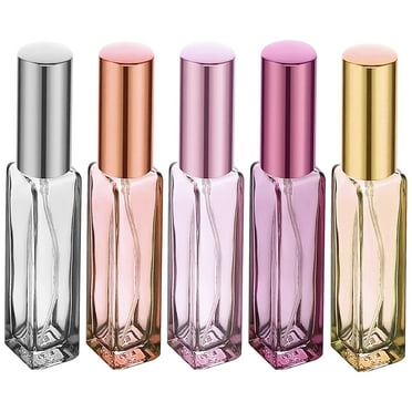 Genreen 5 Pcs 10ml Perfume Travel Refillable, Mini Cologne Perfume Bottles Empty, Portable Atomizer Sprayer for Perfume Travel Size Spray Bottle Pocket Glass Spray Bottles Toiletries Sample Dispenser