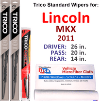 2011 Lincoln MKX Wiper Blades (Set of 3) w/Rear Wiper