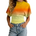 thumbnail image 3 of Girls Tshirts Summer Tops Short Sleeves Solid Color Tees Casual Crew Neck Basic Tees for Kids Yellow 11-12years, 3 of 6