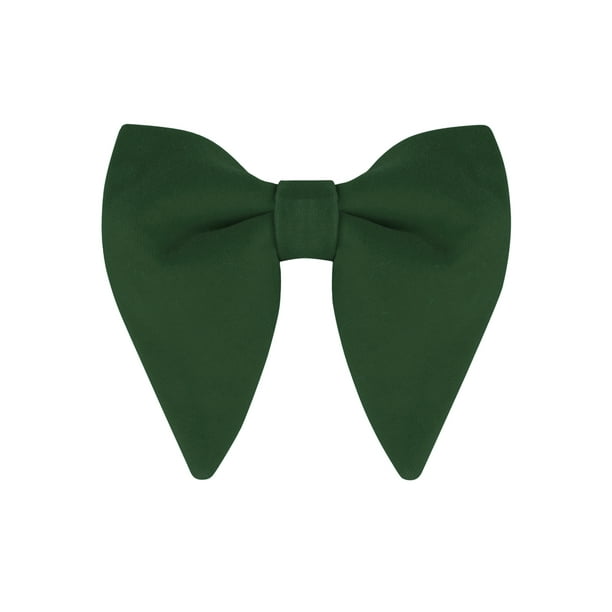 INSPIRAR CHIC Corbatas de moño de terciopelo unisex preatadas formales de color sólido, cuello verde profundo
