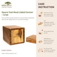 thumbnail image 5 of Square Teak Wood Lidded Container - Large 2-Pack, 5 of 5
