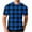 Plaid Blue, variant on Men's Short Sleeve Waffleknit Shirts, Casual Textured Crew Neck Summer T-Shirts Lightweight Polka Dots Pullover Tees