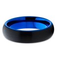thumbnail image 3 of Silly Kings 6mm Blue Tungsten Carbide Wedding Band Brushed Black Ring Men & Women Comfort Fit, 3 of 3