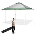 thumbnail image 1 of Gymax Abri de Terrasse Extérieur 13 Pieds X 13 Pieds à Déploiement Rapide, Protection Solaire, avec Sac à Roulettes, Vert et Gris, 1 of 5