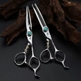 thumbnail image 2 of Juego de tijeras de corte y entresacado de 15 cm (6 pulgadas), acero japonés, herramientas ergonómicas para peluquería., 2 of 5