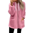 thumbnail image 2 of Women's Zip Up Hoodies Oversized Fleece Long Pullover Hooded Sweatshirts Casual Long Sleeve Fall Hoodie Jacket, 2 of 2