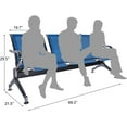thumbnail image 3 of Kinbor 3-Seat Airport Reception Chairs Waiting Room Chairs, Office Guest Chairs for Office Business Bank Hospital, Blue, 3 of 8