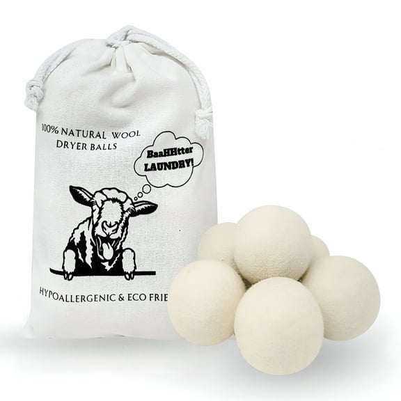 LAMIRO Wool Dryer Balls,6-Pack Organic Dryer Balls,100% New Zealand Dryer Balls