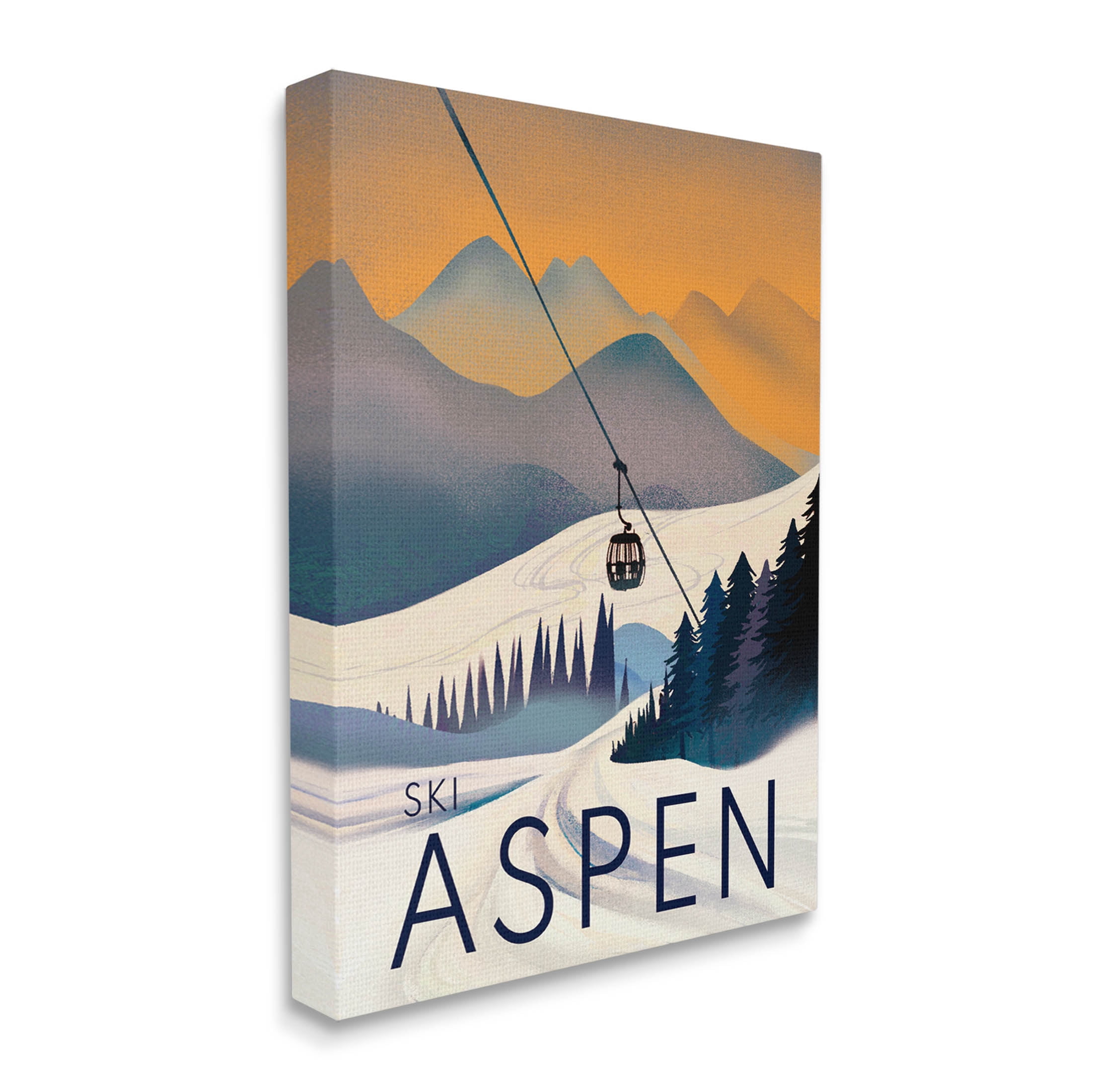 Stupell Industries Aspen Snow Slopes Mountain Graphic Art Gallery Wrapped Canvas Print Wall Art, Design by Ziwei Li