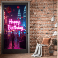 thumbnail image 6 of Neon Style Happy Birthday Banner Background Party Decorations for Birthday Party Celebrations Photography Props Backdrop Supplies, 6 of 8