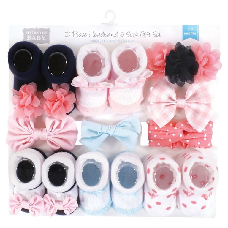 Hudson Baby Infant Girl Headband and Socks Giftset, Pink  display picture 1