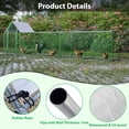 thumbnail image 5 of 16x3FT Metal Chicken Coop Run with Removable Cover, Lockable Door, Hexagonal Wire Mesh, UV/Weatherproof, Durable Galvanized Steel Poultry Cage for Chickens, Ducks, Rabbits, 5 of 7
