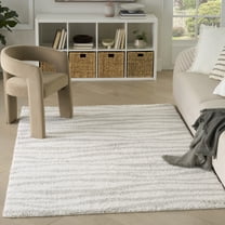 Nourison Modern Shag 5'3" x 7' Ivory Grey Modern Indoor Rug