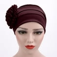 thumbnail image 4 of LEKODE Beanies for Women Boho Head Wrap Satin Head Wrap Silk Beanie Silk Beanies for Men Cotton Chemo Caps for Women Head Wraps for Women Fashion Red One Size, 4 of 5