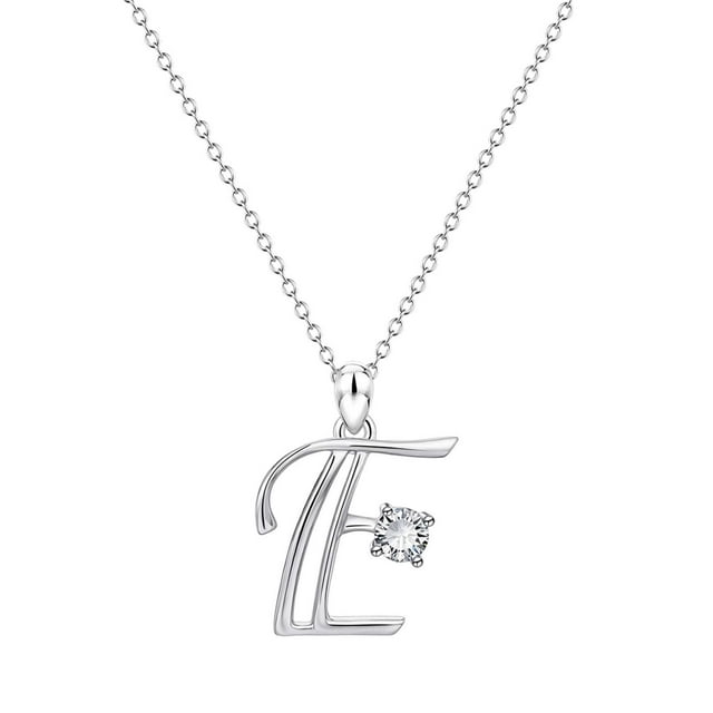 SIfdSeng Collier en Strass en Forme d'Alphabet Initial 26 pour Femmes Colliers pour Femmes A Z 26 Alphabet Initial Colliers Argentés pour Femmes Filles