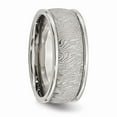 thumbnail image 4 of Stainless Steel Polished 9mm Textured Rounded Edge Ring Size: 12; for Adults and Teens; for Women and Men, 4 of 6