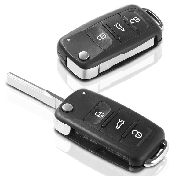 2 Pack 3 Button Replacement Key Fob Shell for Volkswagen Beetle Golf Passat Tiguan for Skoda No Battery