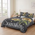 thumbnail image 2 of Twin XL Quilt Set 68''x98'', You Are My Sunshine Bedspread Coverlet with 2 Pillow Shams, Yellow Sunflowers Cute Bees Heart Dark Gray Breathable All Season Quilt Bedding for Dorm/Guest Room, 2 of 9