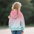 thumbnail image 4 of BRGZLK Kids Hoodies Jacket Full Zip Long Sleeve Sweatshirts Gradient Color Shirts Coat Fall Winter Casual Outwear for Boys Girls Mint Green 5-6 Years, 4 of 5