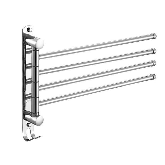 Bathroom Towel Rack 4 Arms Swivel Towel Holder, Towel Bar Wall Mounted, Stainless Steel Space Saving Towel Rack, Towel Racks for Bathroom