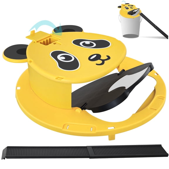 2 Packs Mouse Trap Bucket,Automatic Reset Flip Mouse Traps, Humane Rat Traps Indoor &Outdoor Use,5 Gallon Bucket Compatible,Reusable Mice Catching Tool (2 Packs, Yellow)