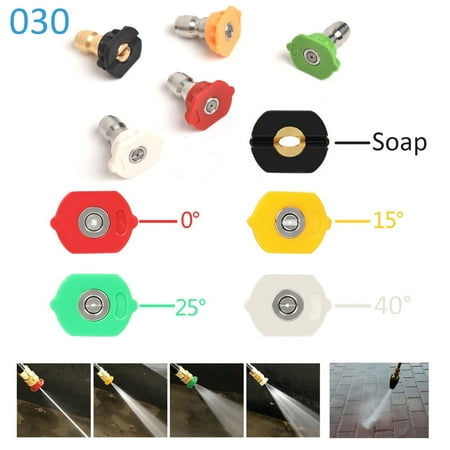 Warn Quick Connect Power Accessories - Pressure Washer Spray Nozzle ,5Pcs 4000 PSI Pressure Washer 030 Spray Nozzle Tip Set Variety Degrees 1/4