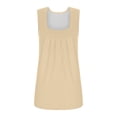 thumbnail image 5 of Cqxid525 Women’s Sleeveless T-Shirts Summer Tank Tops for Women 2025 Loose Fit Pleated Square Neck Sleeveless Shirt Curved Flowy Vest Basic Cotton Tee Summer Basic Tank Shirt, 5 of 9