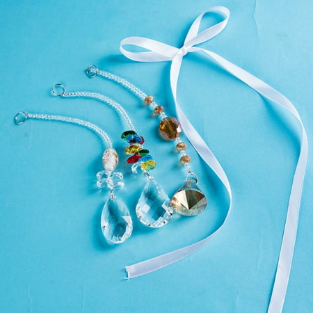 

MEIDELI Colorful Bead Waterdrop Rhinestone Pendant DIY Hanging Ornament Garden Decor