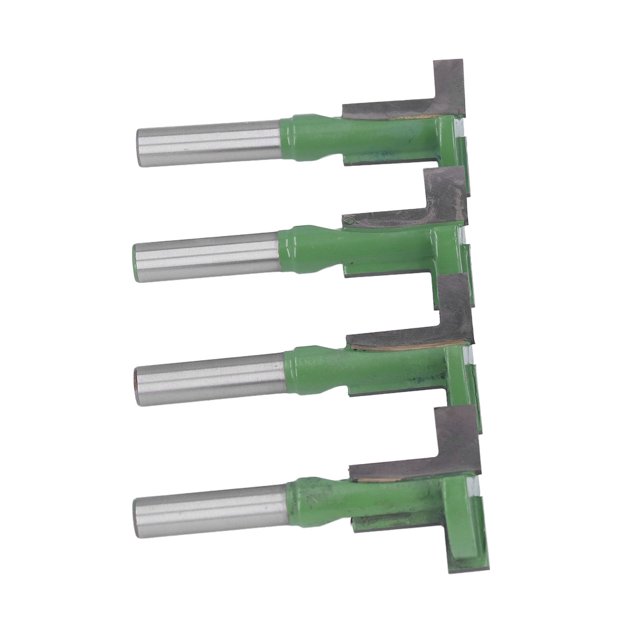 Cortadores De Ranurado De Borde Recto, Revestimiento De PTFE Práctico 4 Piezas Broca De Enrutador De Ranura En T C45 Acero + Carburo De Tungsteno Para Carpintería Cergrey T Slotting Cutter