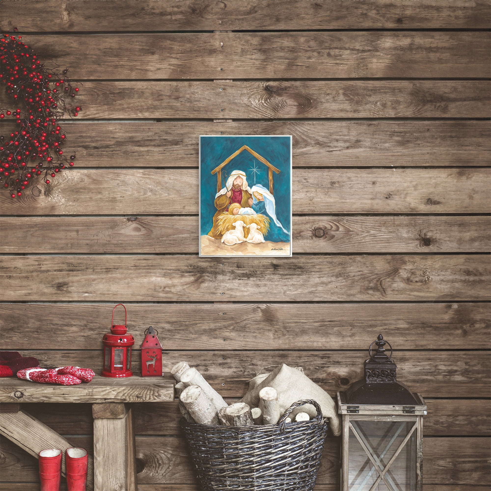 Comforting Nativity Painting Wall Plaque Art, design by Diane Kater