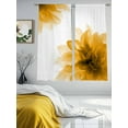 thumbnail image 3 of Gradient Floral Sheer Curtains for Living Room Bedroom, Light-filtering Sheer Curtain, Yellow Translucent Flower Decorative Rod Pocket Voile Window Treatment Drapes, 52’’Wx72’’L, 2 Panels Set, 3 of 7