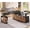 Modern Black + Brown, variant on SEDETA L Shaped Electric Standing Desk with Storage, 28.3~47.1" Height Adjustable Office Desk with 4 Drawers and Shelves, 69" Fluted Sit Stand Computer Desk with Power Outlet for Home Office, Black