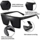 thumbnail image 4 of Oversized Square Sunglasses for Men & Women - Fashion Flat Top, Big Black Frames Shades, 4 of 5