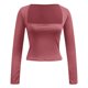 thumbnail image 5 of Camiseta sexy de cuello cuadrado y manga larga - Abrigo de otoño para chicas guapas, tejido suave y elástico, diseño a juego, adecuado para ocasiones informales, 5 of 5