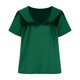 thumbnail image 2 of TaTaai Women's Business Casual V Neck Short Sleeve Shirt, Satin Lightweight Drape, for Office Daily Party Weekend Wear Gift, 2 of 6