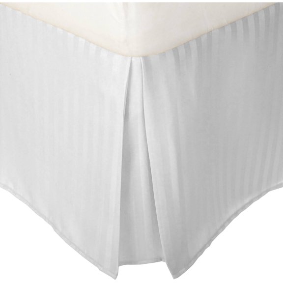 Superior 1500 Series Microfiber Wrinkle Resistant Pleated Stripe Bed Skirt with 15-Inch Drop