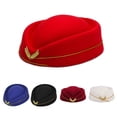 thumbnail image 4 of CUITING Chapeau d'Hôtesse Chapeau Béret Uniforme Formel pour Femmes Cosplay, 4 of 21