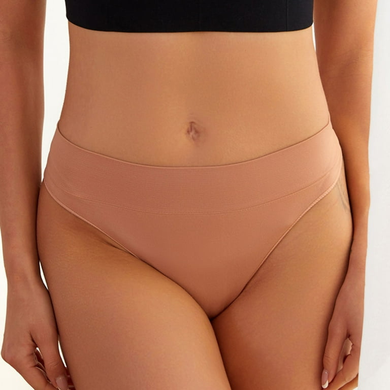 Lifter Panties Women Seamless Thongs For Women Thong Underwear ,Beige,M 3pcs  