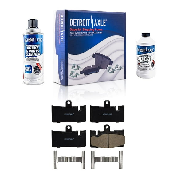 Detroit Axle - Rear Ceramic Brake Pads with Hardware Set Replacement for 2001 2002 2003 2004 2005 2006 Lexus LS430