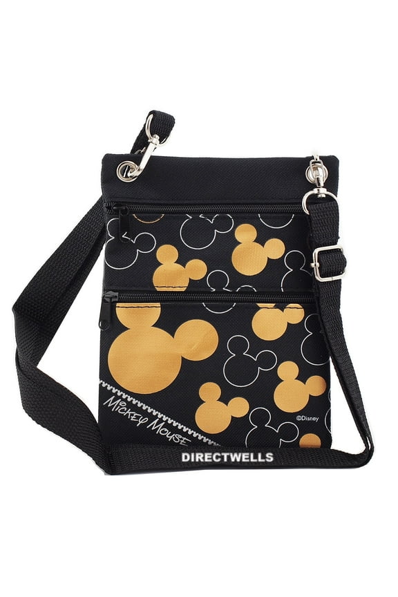 Mickey Mouse Black Gold Mini Shoudler Bag