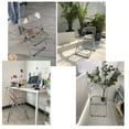 thumbnail image 3 of Silla plegable de acrílico Silla plegable Silla con respaldo plegable Silla de metal Respaldo de silla plegable Metal acrílico Respaldo curvo simple con patas plateadas ANGGREK Otros, 3 of 6
