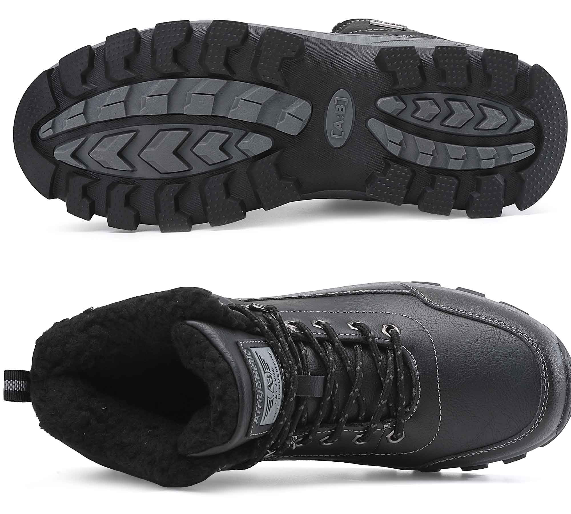 ARRIGO BELLO Men Snow Hiking Boots, Winter Boots, Faux Fur 