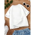 thumbnail image 2 of 2025 New Girls' Star Print Black T-Shirt - Comfortable, Durable Knit, Short Sleeve, Round Neck, Casual Summer Pullover, Outdoor Sports, Straight Sleeve, Cute, 2 of 6