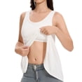 thumbnail image 2 of AirLoni Women's Tank Top With Built-In Bra Padded Sleeveless Round Neck Breathable Soft Camisoles Tops For Outer Inner Wear Sports Solid Color White,L, 2 of 5